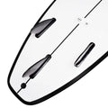 Detalle de las quillas instaladas en la tabla de surf mini long Flysurf Cold Hawaii 8.0 con núcleo EPS.