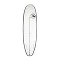 Tabla de surf Flysurf Cold Hawaii 8.0 vista superior con logo Flysurf y diseño blanco con cantos negros.
