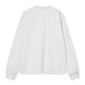 Carhartt WIP Mack Sweatshirt en Ash Heather, vista trasera en plano sobre fondo blanco. Sudadera balloon fit en gris jaspeado con hombros caídos y ribetes acanalados.