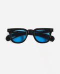 Gafas de sol Warmouth Ron Ryan negras con lentes azules, vista frontal