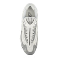 Zapatillas New Balance 1000 gris y blanco vista superior con cordones blancos y upper de malla transpirable.