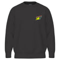 Sudadera New Balance Classic Tri-Logo French Terry Crew negra para hombre con cuello redondo, acabado acanalado en puños y bajo y logo Tri-Logo multicolor en el pecho izquierdo.