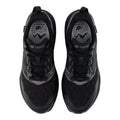 New Balance Hierro v9 GORE-TEX® en negro con Faded Black y Castlerock, vista cenital del par con la plantilla New Balance Hierro a la vista y la etiqueta GORE-TEX® cosida en la lengüeta.