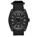 Reloj Nixon Clutch 42 All Black con correa de nailon negra y caja de acero inoxidable de 42 mm.