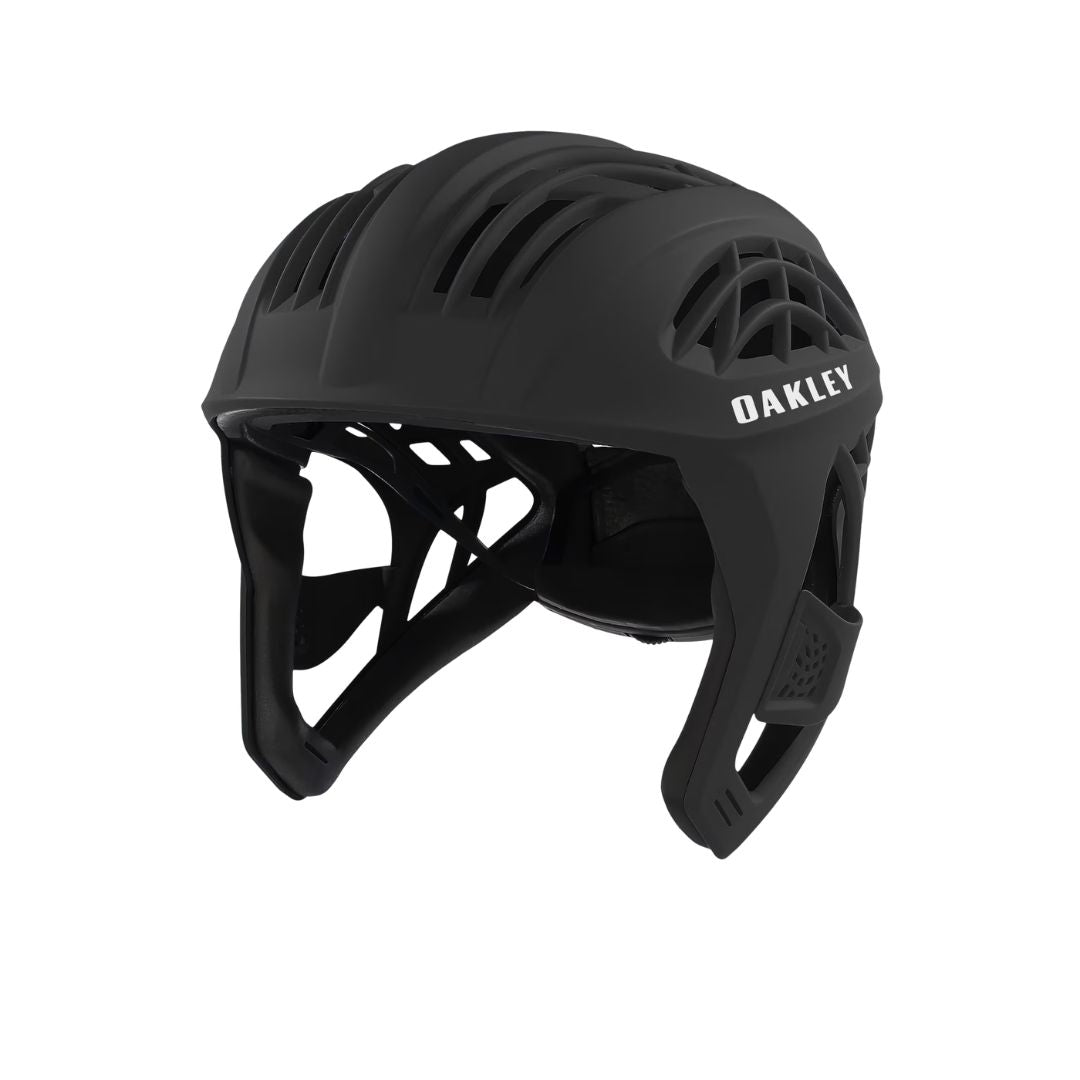 Casco de surf Oakley WTR Icon Matte Black perfil lateral con diseño hidrodinámico y cobertura de orejas.