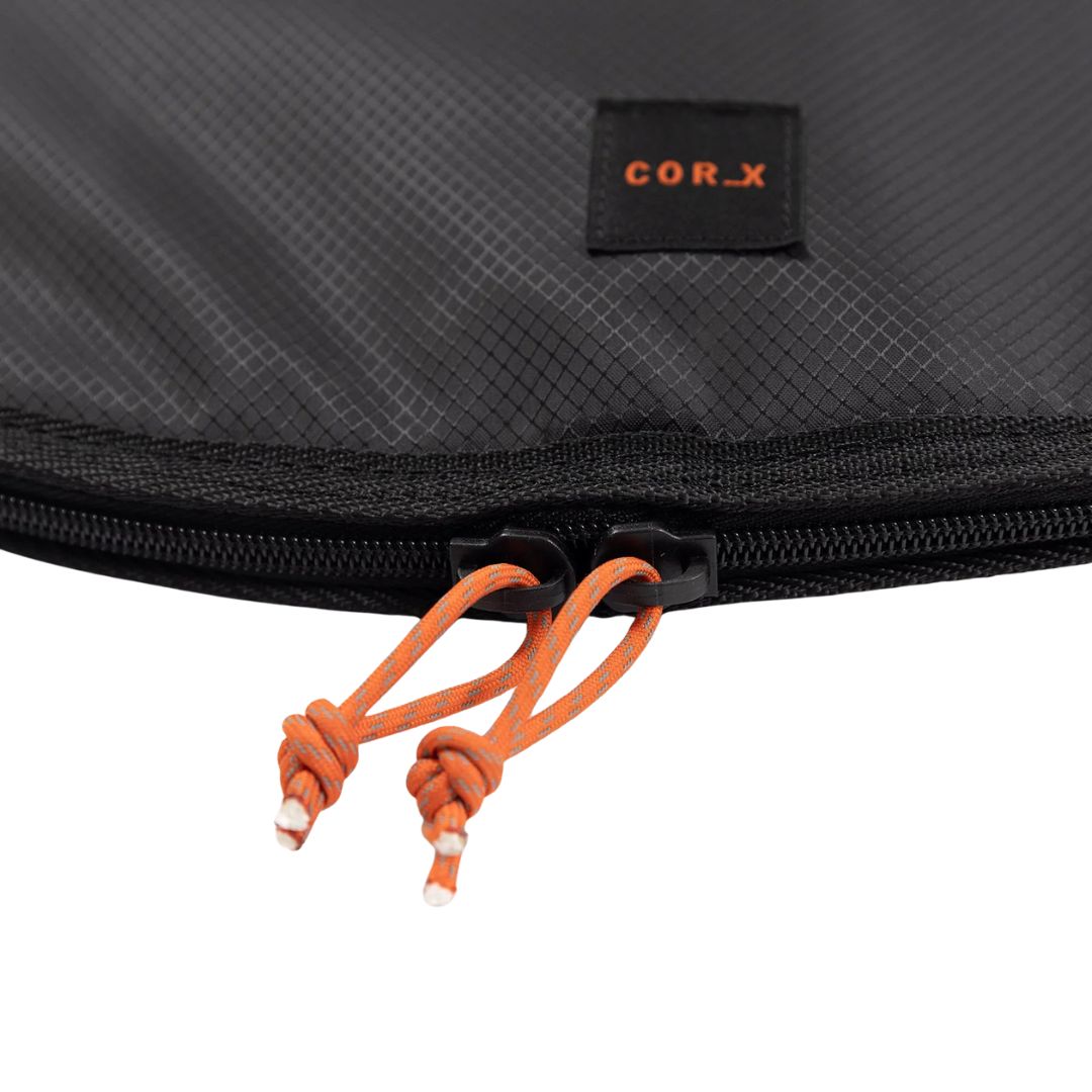 Cremalleras reforzadas con tiradores naranjas en funda Ocean & Earth COR_X Fish Day Cover detalle cierre resistente.