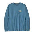 Camiseta Patagonia Men's Long-Sleeved Great Waves Responsibili-Tee® color Shore Blue vista frontal producto con cuello redondo y logo pequeño en el pecho.