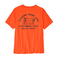 Parte trasera camiseta Patagonia Repair Shop naranja Orange Peel con gran estampado gráfico de máquina de coser y mensaje “If it’s broke, fix it”.