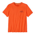 Camiseta Patagonia Men's Repair Shop T-Shirt color naranja Orange Peel para hombre, diseño gráfico pequeño en pecho y corte regular fit.