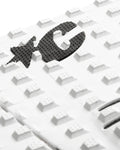 Detalle del patrón Square Loc blanco con micro-puntos Thermo-Lite y logo Creatures of Leisure negro del grip Mick Fanning Signature white black.