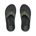 Vista superior chanclas Reef Cushion Phantom 2.0 olive gum con footbed tipo memory foam y soporte de arco alto.