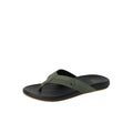 Chanclas Reef Cushion Phantom 2.0 verde oliva con plantilla acolchada negra y tira suave para máximo confort.