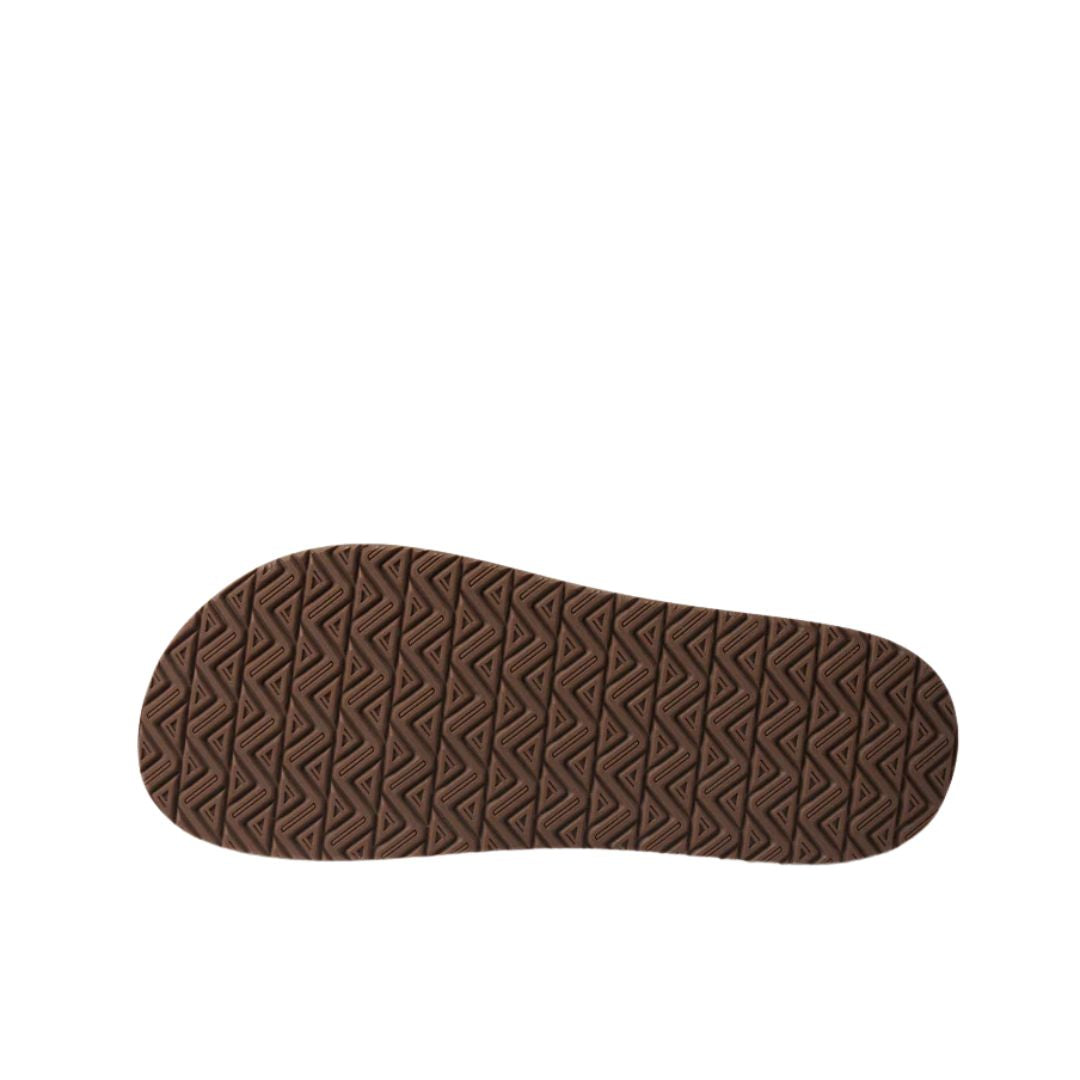 Suela chanclas Reef The Raglan gum marrón con dibujo geométrico antideslizante y gran agarre.