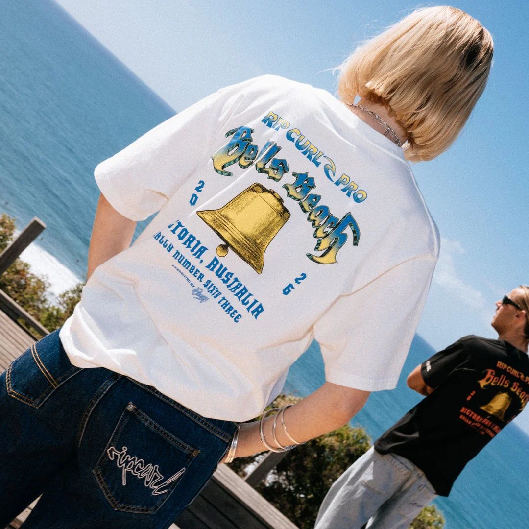 Rip Curl Bells Pro 26 Bell Logo S/S Tee camiseta surf color bone look lifestyle Bells Beach Pro.