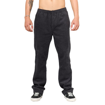 Vista frontal del pantalón Rip Curl Classic Surf Double Cord en color negro, ideal para looks relajados.