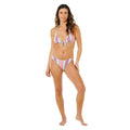 Conjunto bikini Rip Curl Coastal Instinct multicolor completo con top triángulo y braguita skimpy brasileña con estampado yardage boho coordinado.