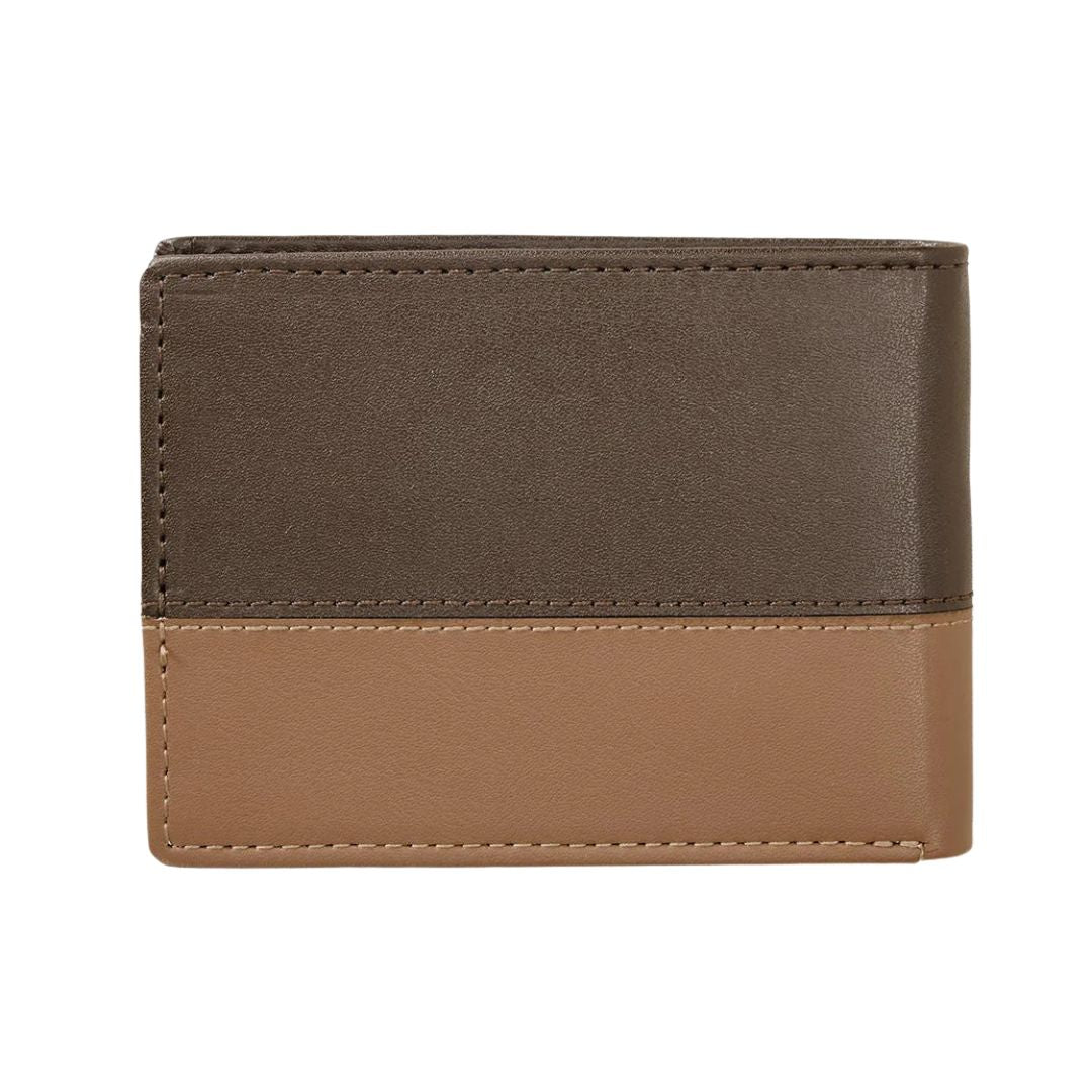 Rip Curl Corpawatu Icon PU Slim cartera slim Coffee exterior diseño bicolor marrón con acabado en piel sintética.