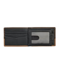 Rip Curl Corpawatu Icon PU Slim cartera slim Coffee interior con compartimentos para tarjetas y ventana para DNI.