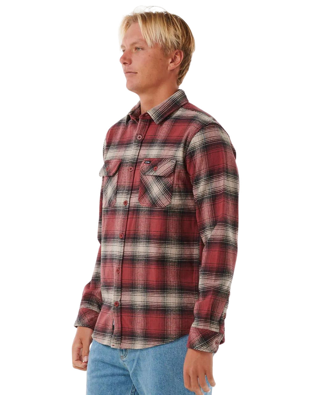 Hombre con la camisa de franela Rip Curl Count Flannel Shirt Apple Butter 