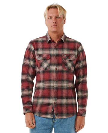 Hombre con la camisa de franela Rip Curl Count Flannel Shirt Apple Butter 