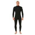 Vista frontal completa del traje de neopreno negro RIP CURL DAWN PATROL CHEST ZIP 5/3 2026 sobre modelo de pie.