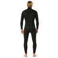 Rip Curl Dawn Patrol Pro Chest Zip 4/3 negro, vista trasera completa del traje de neopreno hombre con el logo Rip Curl bordado en la parte alta de la espalda.