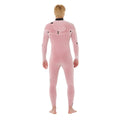 Forro interior del traje Rip Curl F-Bomb Fusion Chest Zip 4/3, vista trasera completa mostrando la textura afelpada de secado rápido en tono rosa claro.