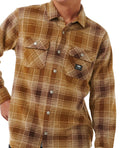 Hombre con la Camisa polar Rip Curl Fun Times Polar Fleece Shirt Chocolate pecho