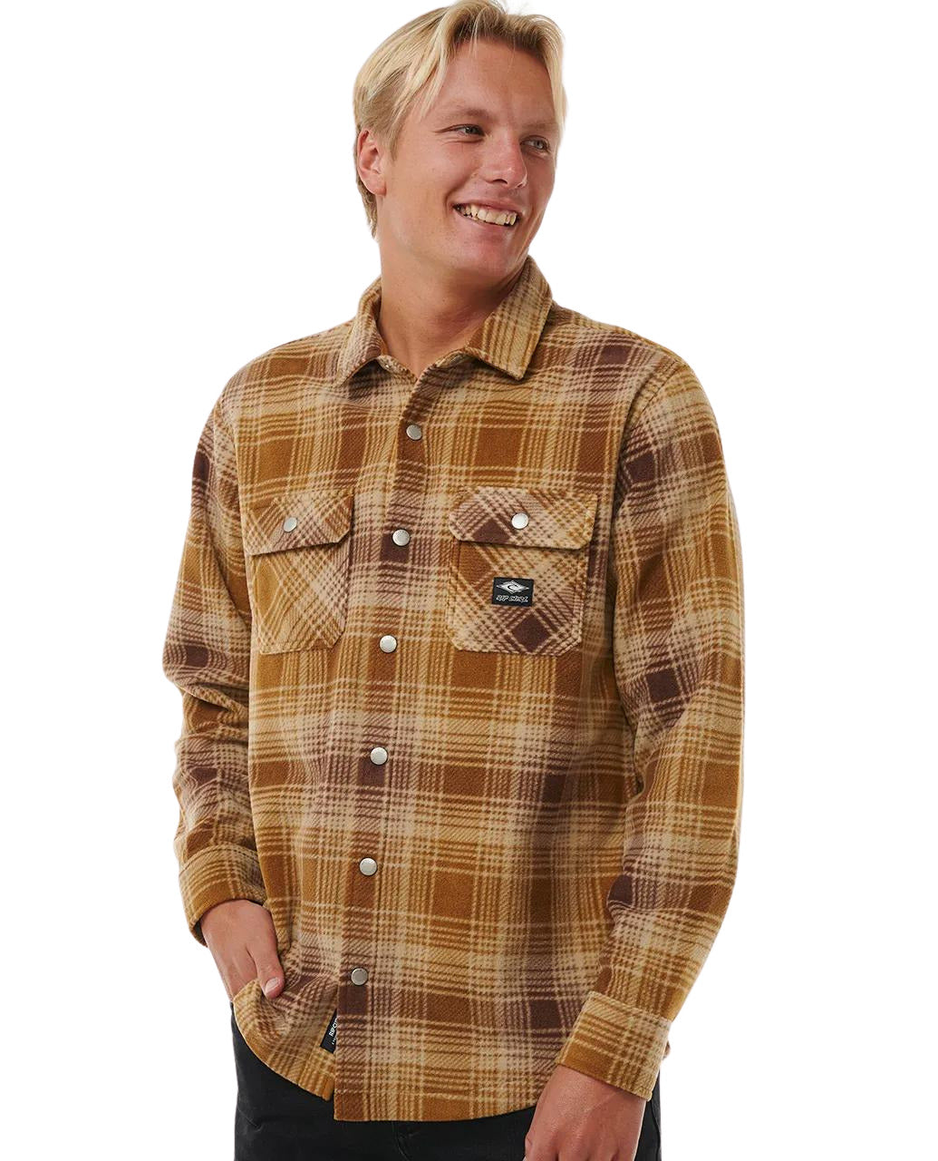 Hombre con la Camisa polar Rip Curl Fun Times Polar Fleece Shirt Chocolate