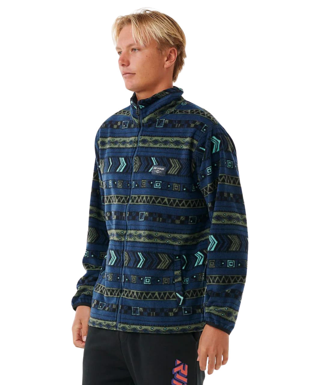 Hombre con el forro polar Rip Curl Fun Times Polar Fleece Azul marino lavado izquierda