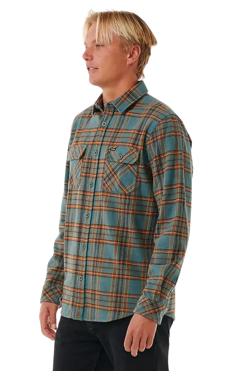 Hombre con la camisa de franela Rip Curl Griffin Flannel Shirt Bluestone