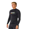 Rip Curl Hawaii Gritty UPF Performance L/S rashguard surf Black vista lateral tejido técnico elástico.