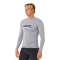 Rip Curl Hawaii Gritty UPF Performance L/S camiseta técnica surf Grey Marle vista lateral ajuste ceñido costuras flatlock.