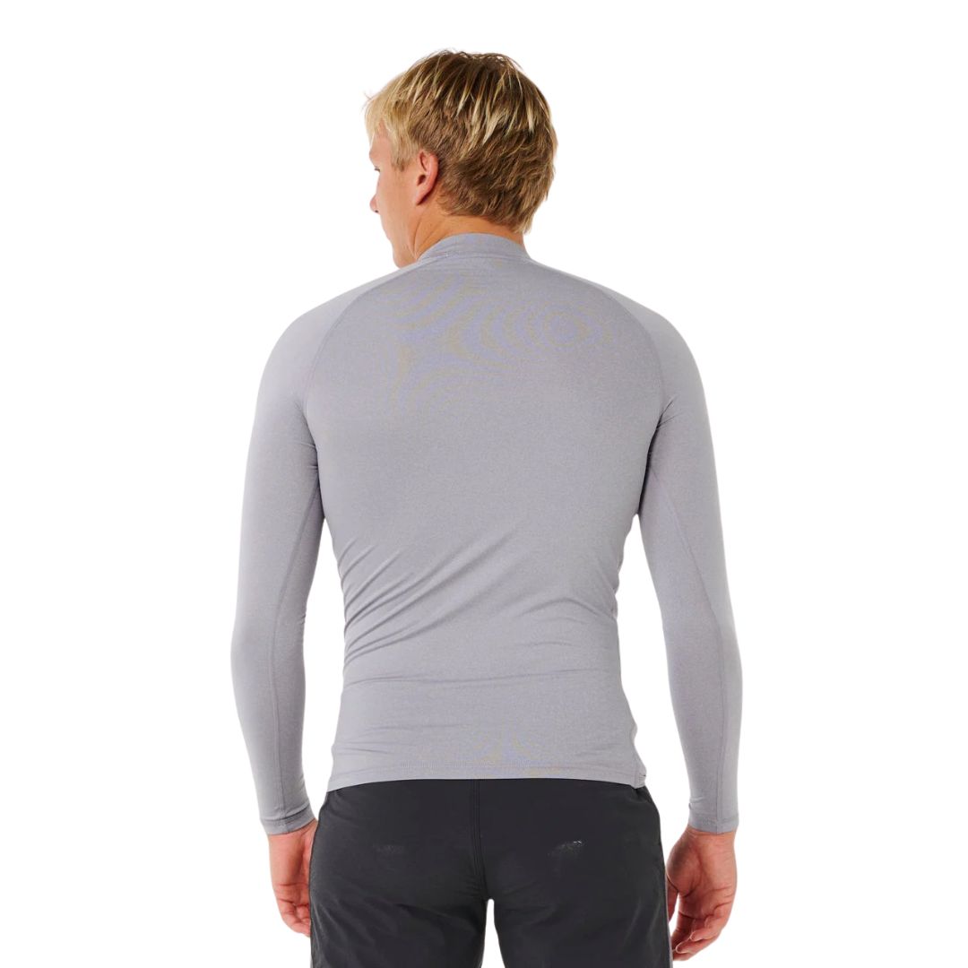 Rip Curl Hawaii Gritty UPF Performance L/S rashguard surf Grey Marle vista trasera manga larga tejido técnico