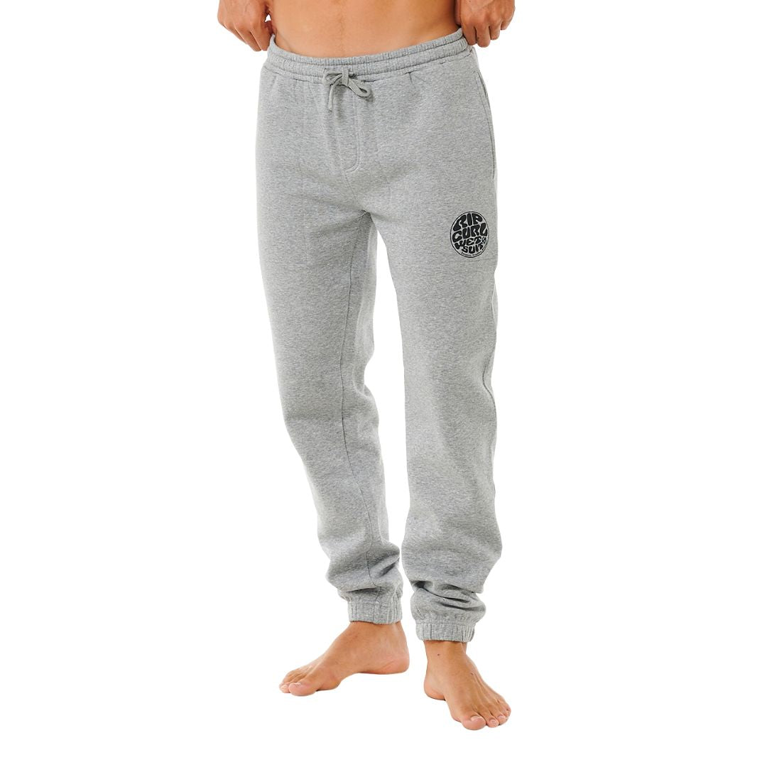 Pantalón de chándal Rip Curl Icons of Surf en color gris jaspeado, estilo holgado con cintura elástica y logo frontal.