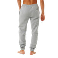 Pantalón de chándal Rip Curl Icons of Surf Grey Marle, vista trasera completa mostrando ajuste en tobillos y cintura elástica.