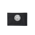 Cartera Rip Curl Icons Surf Wallet negra con logo redondo en la parte frontal.
