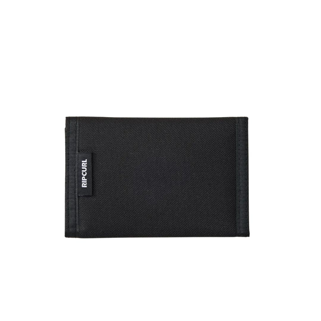 Vista trasera de la cartera Rip Curl Icons Surf Wallet en color negro.