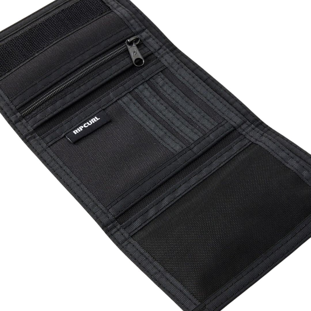Rip Curl Icons Of Surf Wallet cartera surf color Black interior con ranuras para tarjetas y bolsillo con cremallera