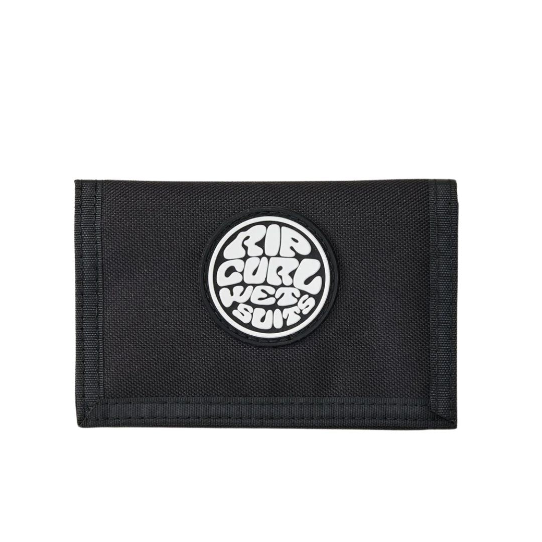 Rip Curl Icons Of Surf Wallet cartera surf Black vista frontal con logo Rip Curl Wetsuits.