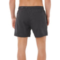 Bañador de surf hombre Rip Curl Offset Daily Volley negro, vista trasera, con bolsillo trasero de velcro y cintura elástica.
