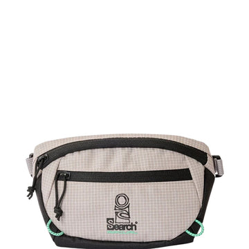 Rip Curl Overland Waist Bag Search riñonera surf color stone con bolsillo frontal y logo Search Rip Curl vista frontal.