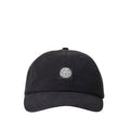 Rip Curl Premium Surf Adjustable Cap negra vista frontal gorra low profile de algodón con parche logo Rip Curl.
