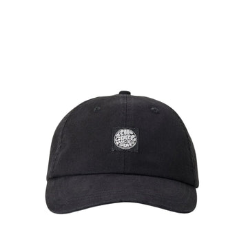 Rip Curl Premium Surf Adjustable Cap negra vista frontal gorra low profile de algodón con parche logo Rip Curl.