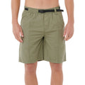 Bañador surf largo Rip Curl Search Destroy Volley 21 verde cactus, vista frontal con hebilla ajustable, bolsillos laterales y tejido algodón stone wash.