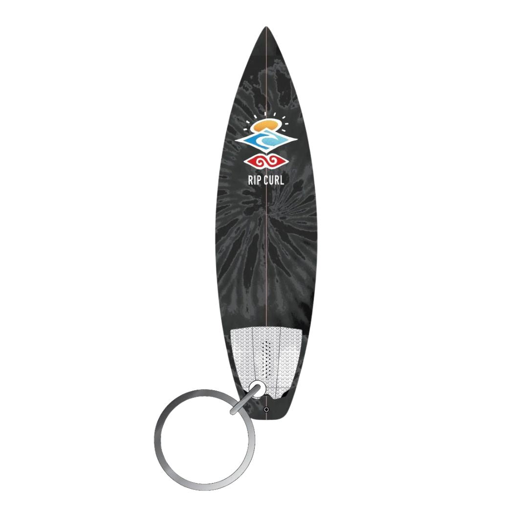 Rip Curl Surfboard Keyring llavero con forma de tabla de surf blanca con gráfico azul y logo Rip Curl.