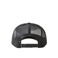 Parte trasera de la gorra Rip Curl Wetsuit Icon Trucker negra con cierre snapback y etiqueta de marca.