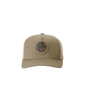 Gorra trucker Rip Curl Wetsuit Icon verde oliva con paneles de rejilla y diseño estructurado.