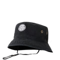 Sombrero pescador Rip Curl Wettie Icon Bucket Hat negro con cordón ajustable.
