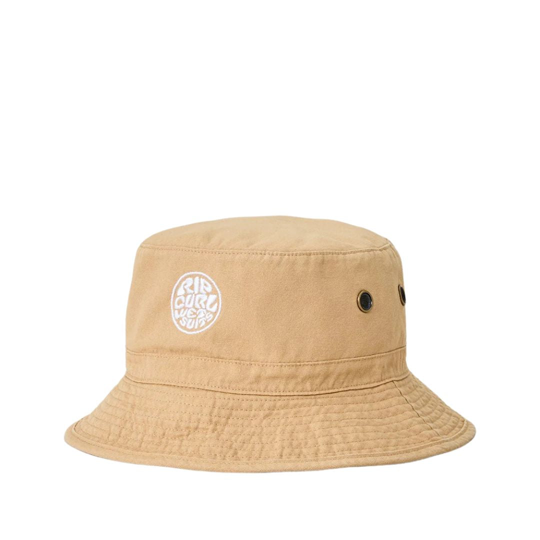 Sombrero pescador Rip Curl Wettie Icon Bucket Hat khaki vista frontal.